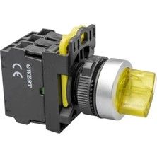 Gwest A5 - 21XSD-24 Işıklı Kalıcı Mandal Buton 2no Sarı 10 Adet