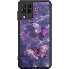 Samsung Galaxy M32 Uyumlu Kelebek Tasarımlı Glossy Premium Kılıf
