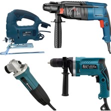 Prohummer PH262 Elektrikli 4 Lü Grup Seti Kırıcı Delici + 13MM Darbeli Vidalama Matkap + 125MM Avuç Taşlama + Dekupaj Testere