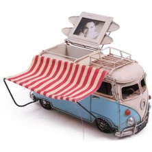 Dekoratif Metal Minibüs Çerçeveli Kalemlik Tenteli