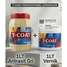 T-Coat Yeni Nesil Dönüşüm Boyası (Antrasit Gri 1lt-1lt Vernik)