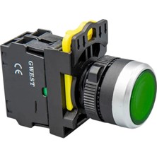 Gwest A5 - 10D-24 Işıklı Yaylı Buton 1no Yeşil 10 Adet