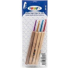 Tuhafix Ergonomik Ahşap Saplı Metal Uçlu Tığ Seti 4'lü Paket (2.5mm - 3mm - 3.5mm - 4mm) HDF-106
