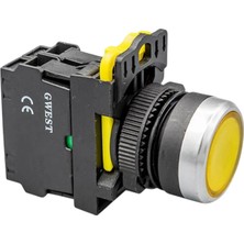 Gwest A5 - 11D-110 Işıklı Yaylı Buton 1no Sarı 10 Adet