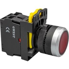 Gwest A5 - 01D-24 Işıklı Yaylı Buton 1nc Kırmızı 10 Adet