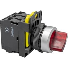 Gwest A5 - 02XSD-24 Işıklı Kalıcı Mandal Buton 2nc Kırmızı 10 Adet