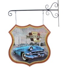 Dekoratif Çift Yönlü Car Trip Temalı Ferforje Askı