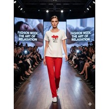 Sevateks Kadın Baskılı Kısa Kollu Pijama Takımı – Rahat Kesim Pamuklu Ev Giyim