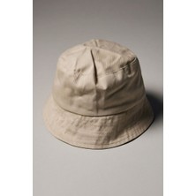 Mollycrush Unisex Bej Pamuklu Bucket Balıkçı Model - Güneşten Koruyucu Yazlık Şapka