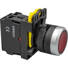 Gwest A5 - 01D-110 Işıklı Yaylı Buton 1nc Kırmızı 10 Adet