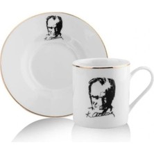 Alvo Store Buğz Atatürk Tasarımlı Porselen 2'li Kahve Seti