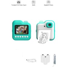 Skygo Çocuk Termal Resim Kağıt Baskılı Yazıcı Kamera Video Makinesi (CMR15MAVI)