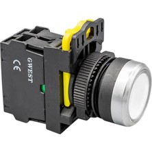 Gwest A5 - 31D-110 Işıklı Yaylı Buton 1no Beyaz 10 Adet