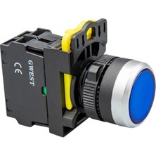 Gwest A5 - 21D-24 Işıklı Yaylı Buton 1no Mavi 10 Adet