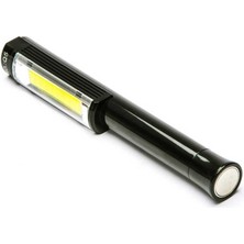 Pilli Mıknatıslı Cob LED Çalışma Tamir Kırmızı Işık El Feneri