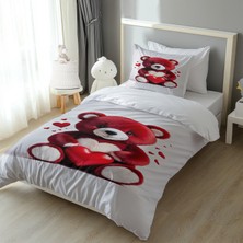 Kalpli Kırmızı Ayıcık Yatak Örtüsü M76