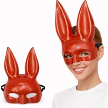 Bilfold Uzun Kulaklı Kırmızı Lüks Tavşan Maskesi
