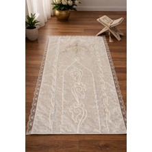 Hig Store Fransız Güpürlü Nakış Işlemeli Çeyizlik Gelin Damat Seccadesi Elyaf Dolgulu 70X110 Ebat