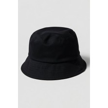 Mollycrush Unisex Siyah Pamuklu Bucket Hat Balıkçı - Güneş Koruyucu Yazlık Şapka