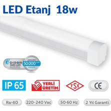 Teletek LED Etanj Aydınlatma 18W - 6500K Beyaz- Otopark, Depo ve Garaj Tipi - Su Geçirmez Tavan Lambası