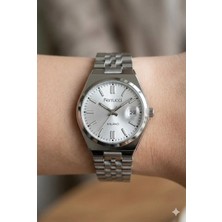 Ferrucci Modern ve Zarif Kadın Kol Saati | 30 mm Çelik Kasa, Gümüş Metal Kordon, Gümüş Kadran