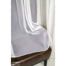 Pikeli - Ağır Gramajlı Zincir Desenli Hafif Simli Tül Perde - 1x3 Sık Pile - Hazır Dikim