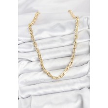 TE Dükkan Buğz Gold Renk Pirinç Tifani Model Kadın Kolye - Buğz