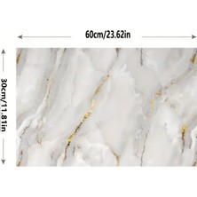 TE Dükkan Buğz Vinil Beyaz Mermer Desenli Alüminyum Plastik Duvar Sticker - Buğz