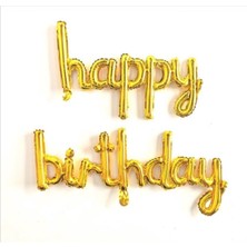 Feyza Design Ekru Gold Happy Birthday Folyo Balon - Parti Malzemeleri