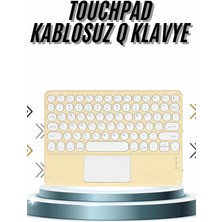 TE Dükkan Buğz Android ve Ios Uyumlu Bluetooth Klavye Touchpad Slim Kablosuz Wifi Q Klavye - Buğz