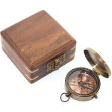 Ahşap Kutulu Pirinç Pusula