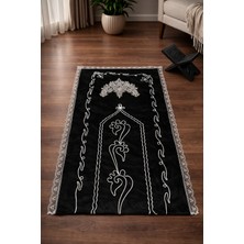 Hig Store Fransız Güpürlü Nakış Işlemeli Çeyizlik Gelin Damat Seccadesi Elyaf Dolgulu 70X110 Ebat