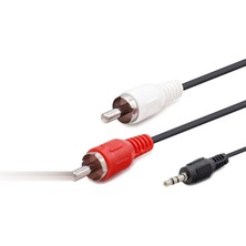 EkoAlışverişDünyam 3.5 mm To 2rca Kablo 2lıne 1.5m Siyah HDX1042
