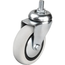 EkoAlışverişDünyam Hts 352 - 75X25 mm Pvc Makaralı Vidalı Teker 4 Adet