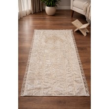 Hig Store Fransız Güpürlü Nakış Işlemeli Çeyizlik Gelin Damat Seccadesi Elyaf Dolgulu 70X110 Ebat