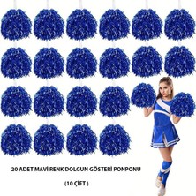 EkoAlışverişDünyam 10 Çift ( 20 Adet ) Mavi Renk 23 Nisan 19 Mayıs 29 Ekim Okul Gösteri Ponponları