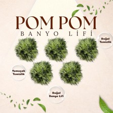 Natural 5' li El Örgüsü Pom Pom Banyo Lifi