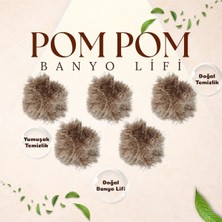 Natural 5' li El Örgüsü Pom Pom Banyo Lifi