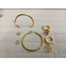 TIPTOP Gold Renk Küpe Seti