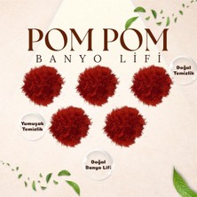 Natural 5' li El Örgüsü Pom Pom Banyo Lifi