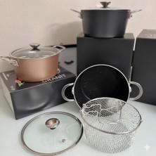 K&A Granit Yanmaz ve Yapışmaz Fritöz Kızartma Tenceresi 22CM