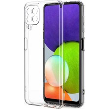 Wess Samsung Galaxy A22 Şeffaf Kılıf Ultra Ince Darbe Emici Silikon Koruyucu Kamera Korumalı