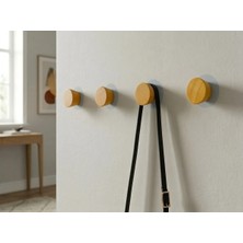 Madera's Art Iskandinav Stili Ahşap 4'lü Koni Duvar Askılık - Askı Doğal, Dekoratif Şık Tasarım Trend