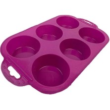 TeknoKapsül 6 Bölmeli Silikon Muffin Kek Kalıbı