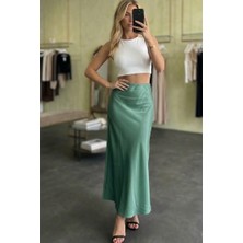 Trend Esinty Kadın Saten Kumaş Balık Etek