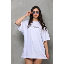 Mç Plus Baskılı T-Shirt Kısa Kol Bisiklet Yaka Regular Rahat Kalıp Günlük Tişört - Beyaz