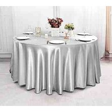 Ayzen Home Yuvarlak Masa Için Saten Masa Örtüsü 190 x 190 cm Çapında