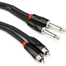 Roland Siyah Serisi Ara Bağlantı Kablosu, Çift Rca - Çift 1/4 Inç, 5 Fit