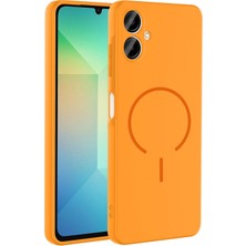 Samsung Galaxy A06 Kılıf Magsafe Özelikli ve Pastel Şarj Özellikli Şık Meta Premium Silikon Kapak