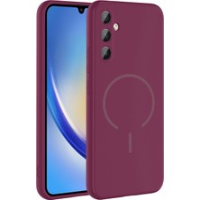 Samsung Galaxy A14 Kılıf Magsafe Özelikli ve Pastel Şarj Özellikli Şık Meta Premium Silikon Kapak